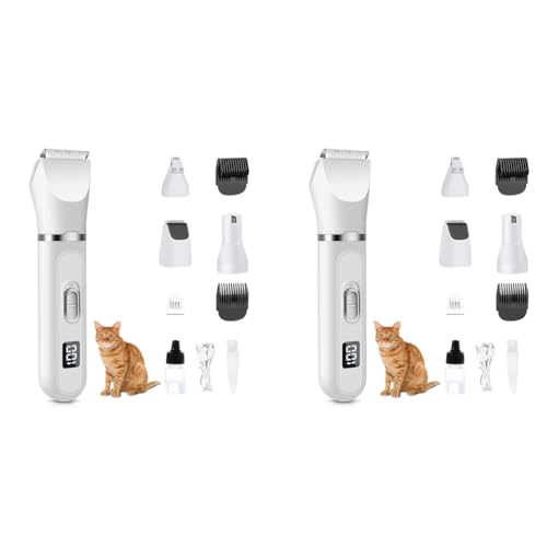 Qpets® Professional Dog Grooming Kit 4 in 1 Cat Hair Trimmer with 3mm 9mm Combs Low Noise Pet Nail Grinder Foot Repair Tools for Shedding Seasons Wound Care Home 2 PCS Qpets® Professional Dog Grooming Kit 4 in 1 Cat Hair Trimmer with 3mm 9mm Combs Low Noise Pet Nail Grinder Foot Repair Tools for Shedding Seasons Wound Care Home 2 PCS